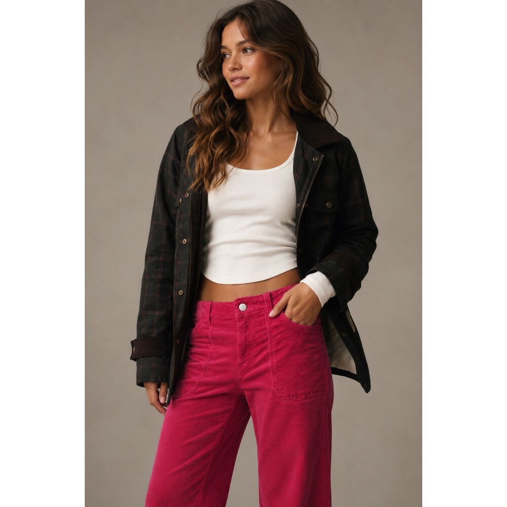 ANTHROPOLOGIE PILCRO Women’s New Flare Jeans 29 Raspberry Bootcut Corduroy Pants